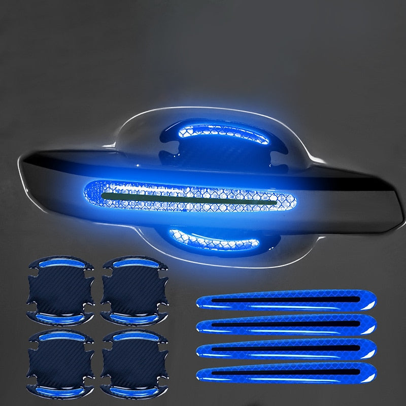 StarFire 4pcs/8pcs Universal Door Handle Sticker 3D Carbon Fiber Car Door Handle Paint Scratch Protector Sticker Stonego Auto Door Handle Scratch Cove