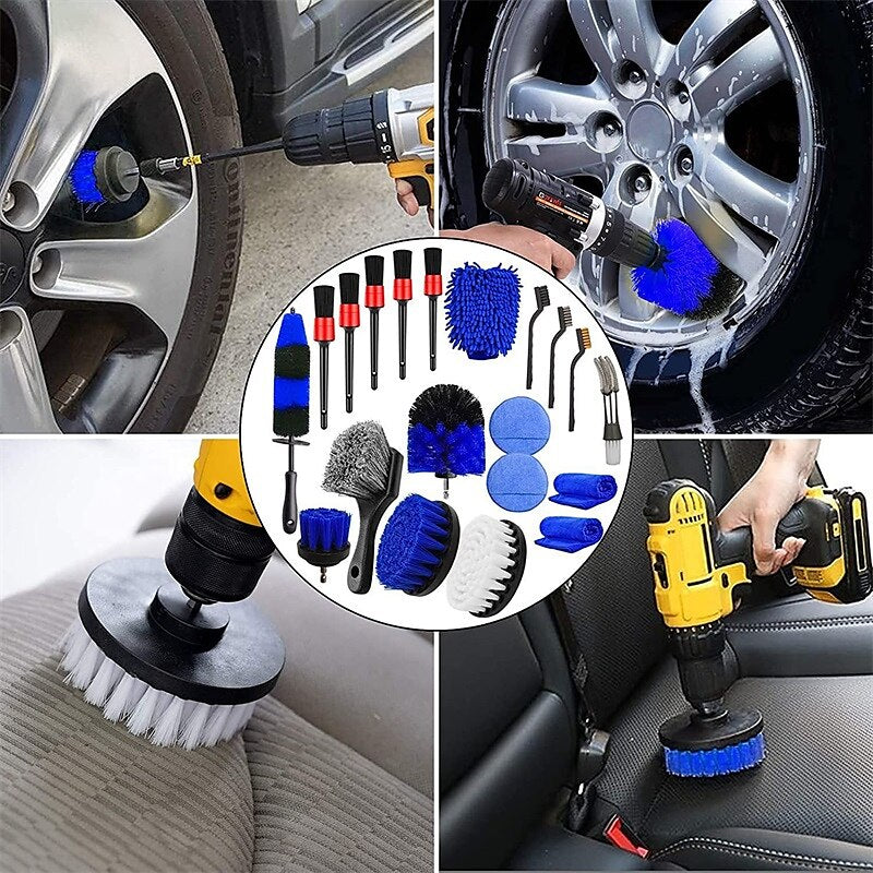 20pcs Plastics Car Cleaning Kit Reusable Soft Car Wash Brush Detailing Brush Set Car Brushes Car Detailing Brush For Car Cleaning Brush Dashboard Air