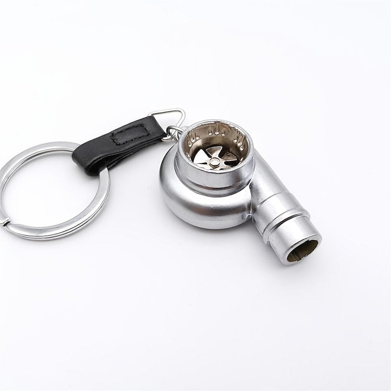 StarFire Real Whistle Sound Turbo Car Keychain Sleeve Bearing Spinning Turbo Key Chian Auto Part Turbine Turbocharger Key Ring Key Holder Accessoies 2