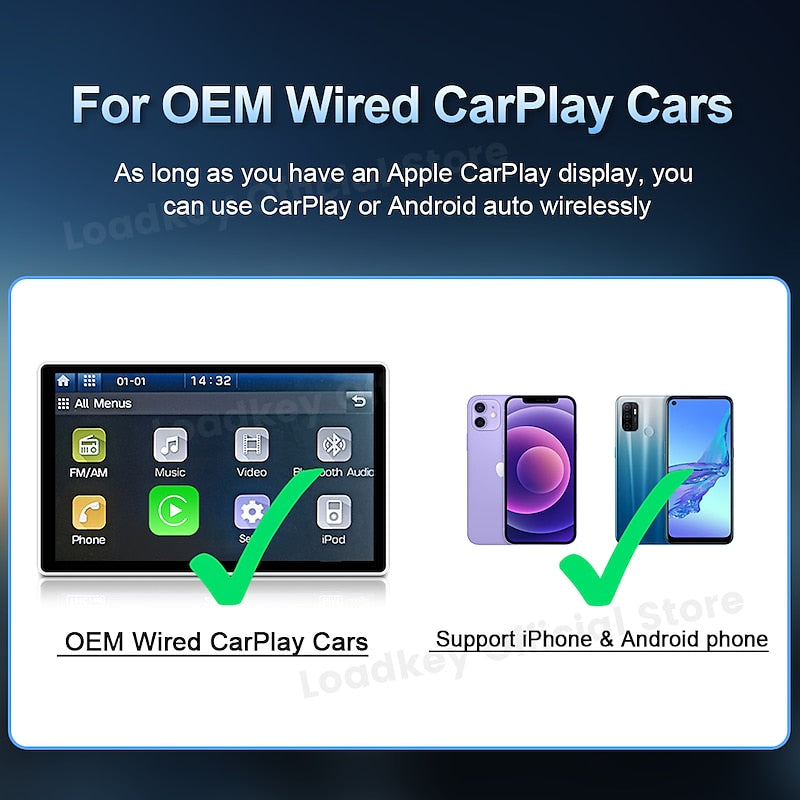 CarlinKit 4.0 CPC200-CP2A Wireless CarPlay Android Auto Adapter Compatible Built-in Wired Carplay Car Plug & Play. Available for Android Phones and iP