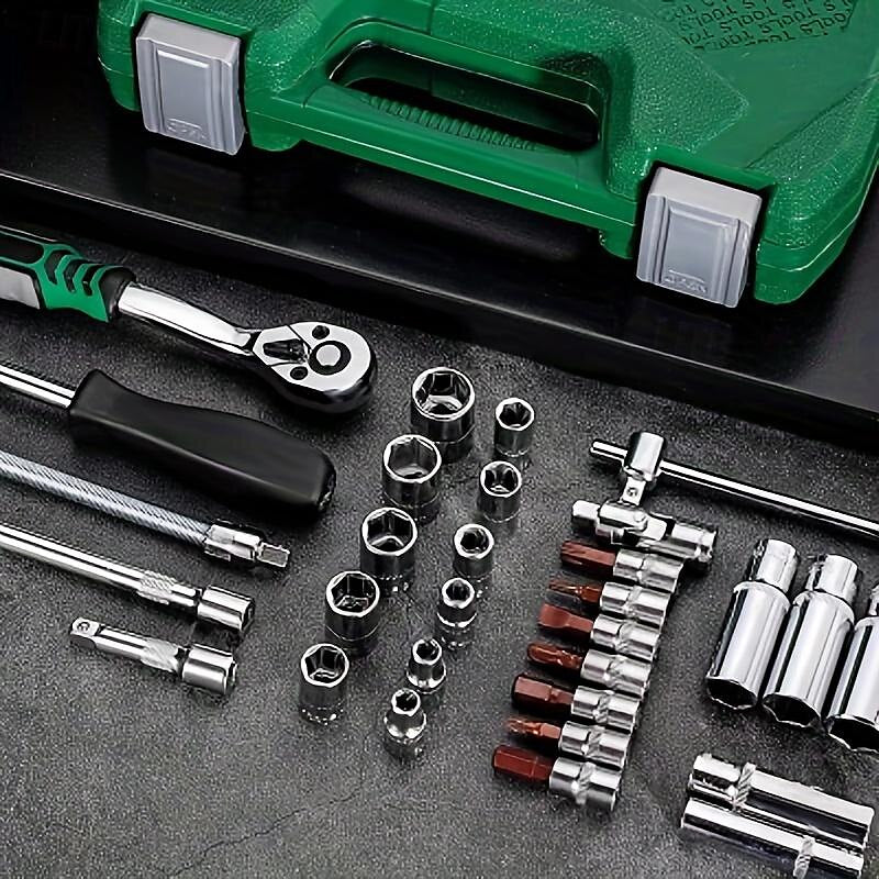 53-Piece Car Repair Toolkit Efficient Durable Tools with Quick Ratchet Wrench - Your DIY Maintenance Companion 2024 - GBP £38