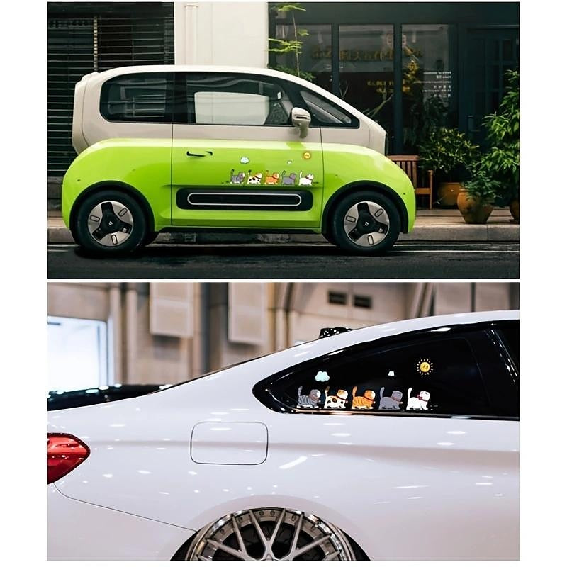 5Pcs/Set Climbing Cats Car Sticker Funny Animal Styling Waterproof Stickers Car Body Home Window Creative Decals Decoration 2024 - $7.99