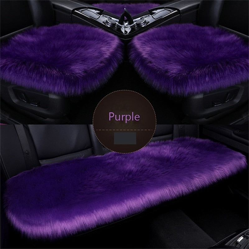 New Fur Car Seat Covers Fiber Faux Auto Seats Cushion Long Plush Winter Warm Seats Mats Universal 12 Colors 2024 - $31.99