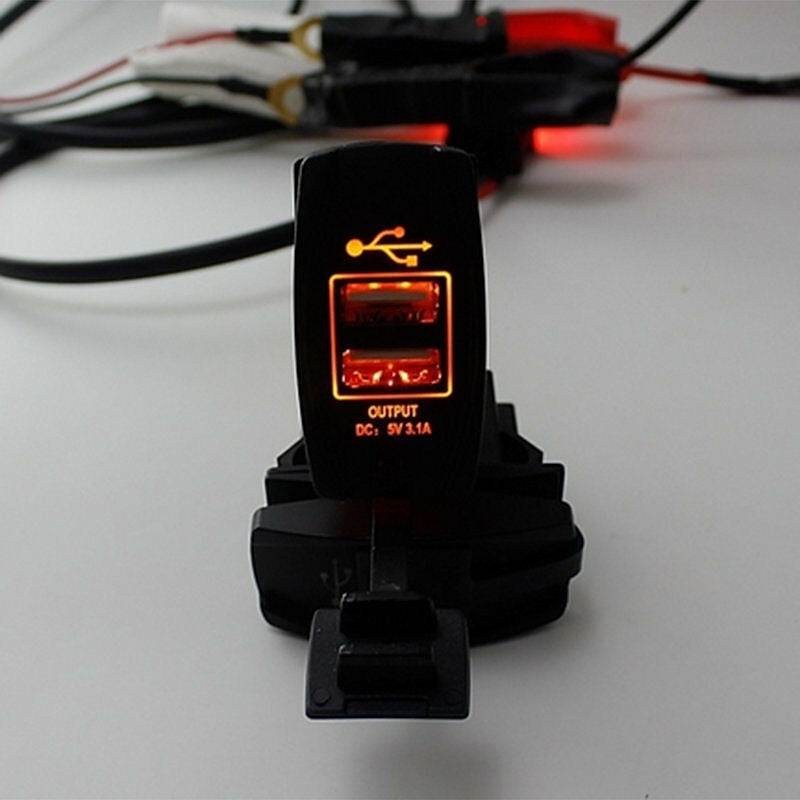 3.1A Dual USB Port Charger Socket Outlet 12V LED Waterproof for Motorcycle Car 2024 - $10.99