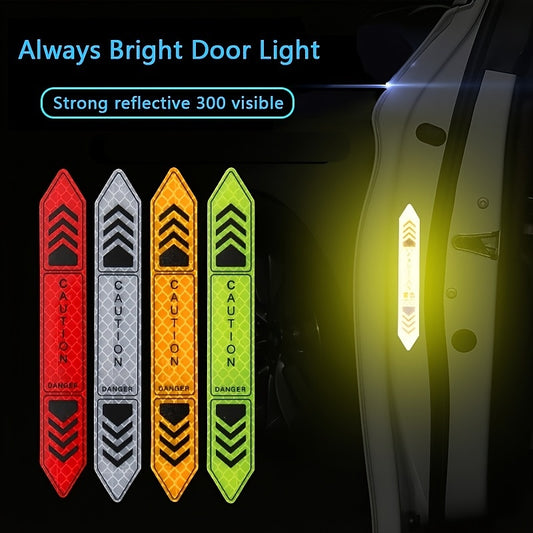 4 Pcs Car Door Warning Stickers Night Visibility Reflective Tape Door Stickers Decorative Stickers Car Body Reflective Strip Car Accessories 2024 - GB