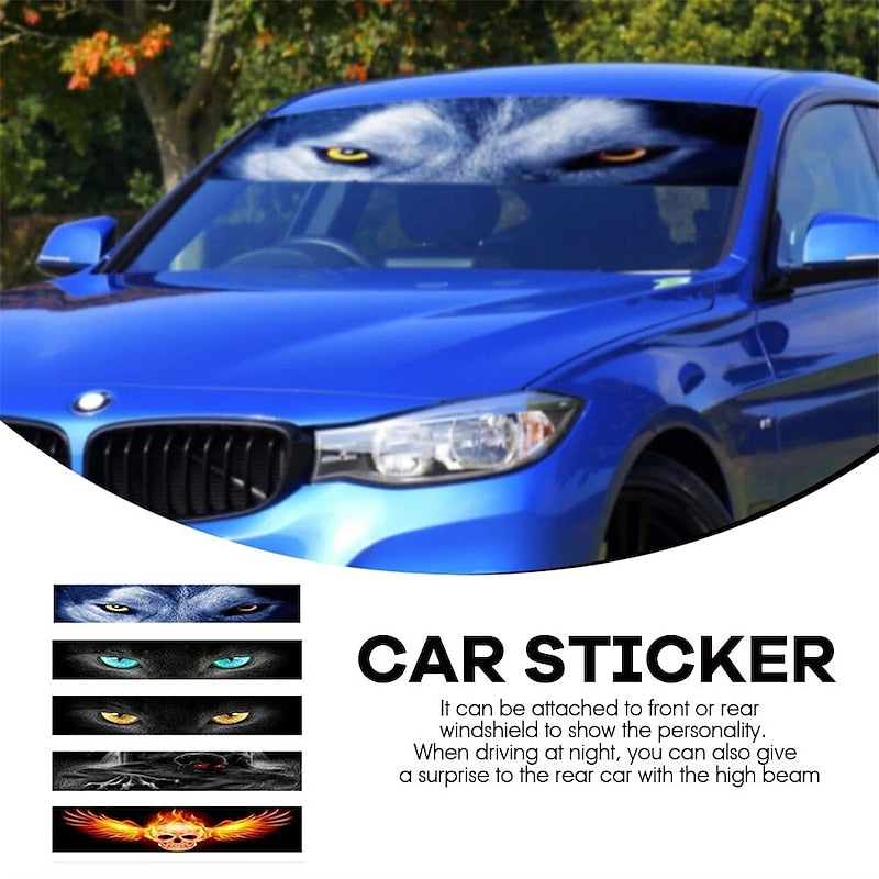 StarFire 3D Transparent Car Front Windshield Stickers Front And Rear Gear Decorative Sunshade Decals Modified Front Gear Car Stickers 2024 - $10.99