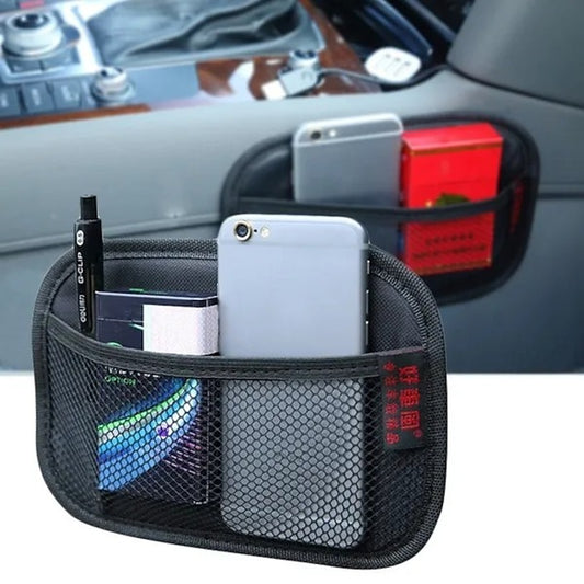 Car Storage Net Pocket Multi-use Leather Oxford Fabric Mesh Bag Auto Interior Phones Coins Cards Keys Organizer Stowing Tidying 2024 - $5.49