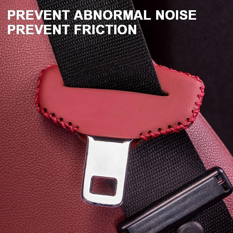 Car Safety Belt Buckle Clip Protection Cover Leather Interior Seat Belt Protector Anti Slip Cover Safety Car Accessories 2024 - GBP £7