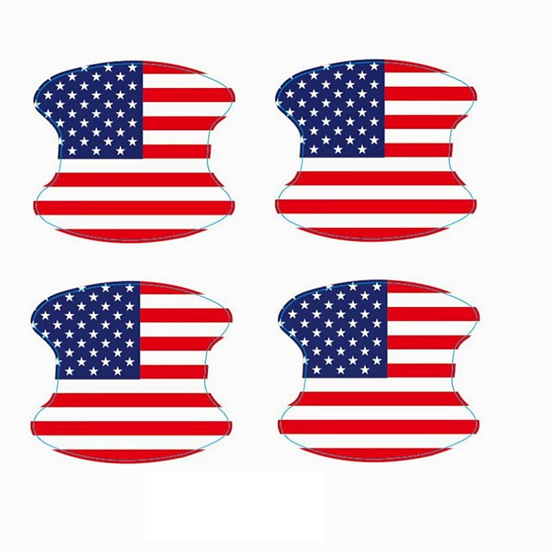 4/8pcs Car Door Handle American Flag Sticker American Celebration Festival Car Door Handle Flag Protection Sticker Prevent Body Scratch 2024 - GBP £0.