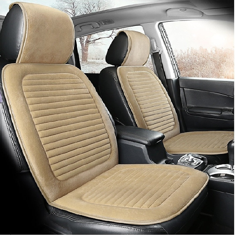 1 PCS Car Seat Covers Luxury Car Protectors Universal Anti-Slip Driver Seat Cover  Plush with Backrest Strip-type Easy Install Universal Fit Interior