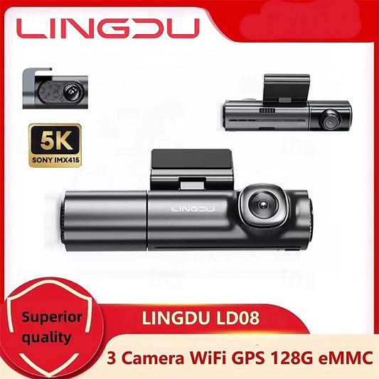 LD08 3 Cameras 5K Dash Cam Car DVR Built in 128GB eMMC Storage With WiFi Dashcam ADAS GPS Camera for Vehicle Loop Record 2024 - $287.09