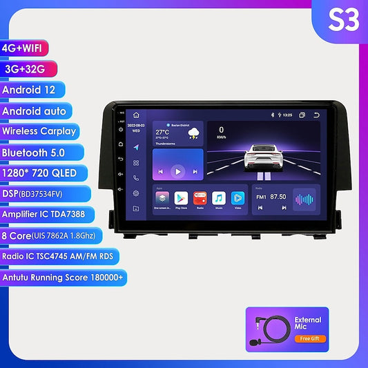Android 12 Car Multimedia DSP For Honda Civic 10th 2016-2021 Radio Video Navigation Stereo Head Unit  Screen Carplay 2024 - $149.99