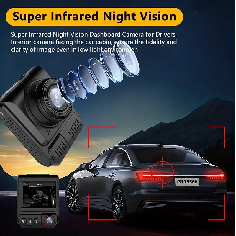 4K Dash Camera Infrared Night Vision Car DVR WIFI External GPS 2.5k1080p Dashcam Vehicle For Android Auto Video Recorder 2024 - $113.99