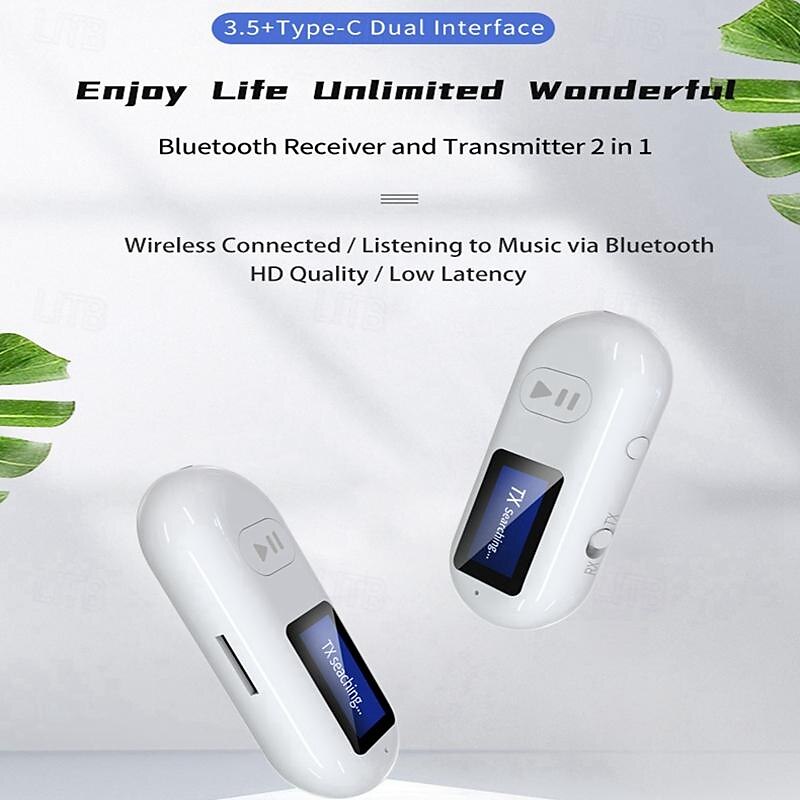 Car Bluetooth 5.0 Receiver for Car Noise Cancelling Bluetooth AUX Adapter Bluetooth Music Receiver for Home Stereo/Wired Headphones/Handsfree Calling