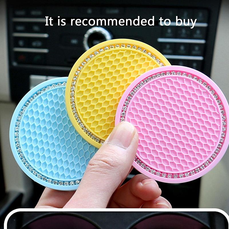 4pcs  Car Coasters PVC Texture Soft Glue Portable Anti-slip Cup Holder Mat Anti-deform Comfortable Touch Car Interior Accessories 2024 - $6.99