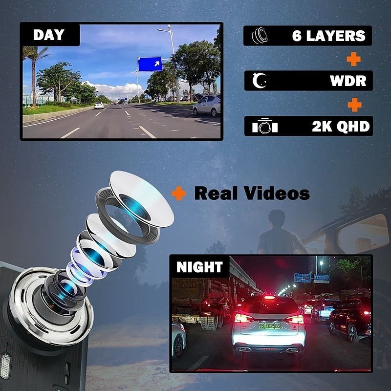 X9 1440P New Design / HD / with Rear Camera Car DVR 170 Degree Wide Angle 4 inch IPS Dash Cam with WIFI / Night Vision / G-Sensor 4 infrared LEDs Car