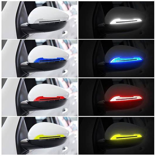 2pcs Reflective Car Stickers Rearview Mirror Reflective Protection Stickers Decals Safety Warning Anti-collision Universal Car Exterior Accessories 20