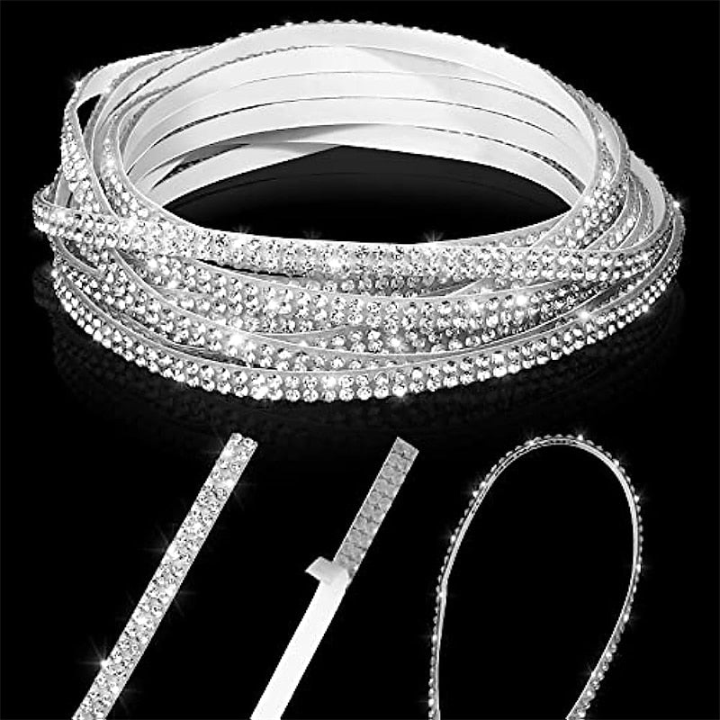 StarFire 5M Bling Car Trim Self Adhesive Bling Car Interior Exterior Car Accessories For Women Car Dashboard Decorations 2024 - $10.99