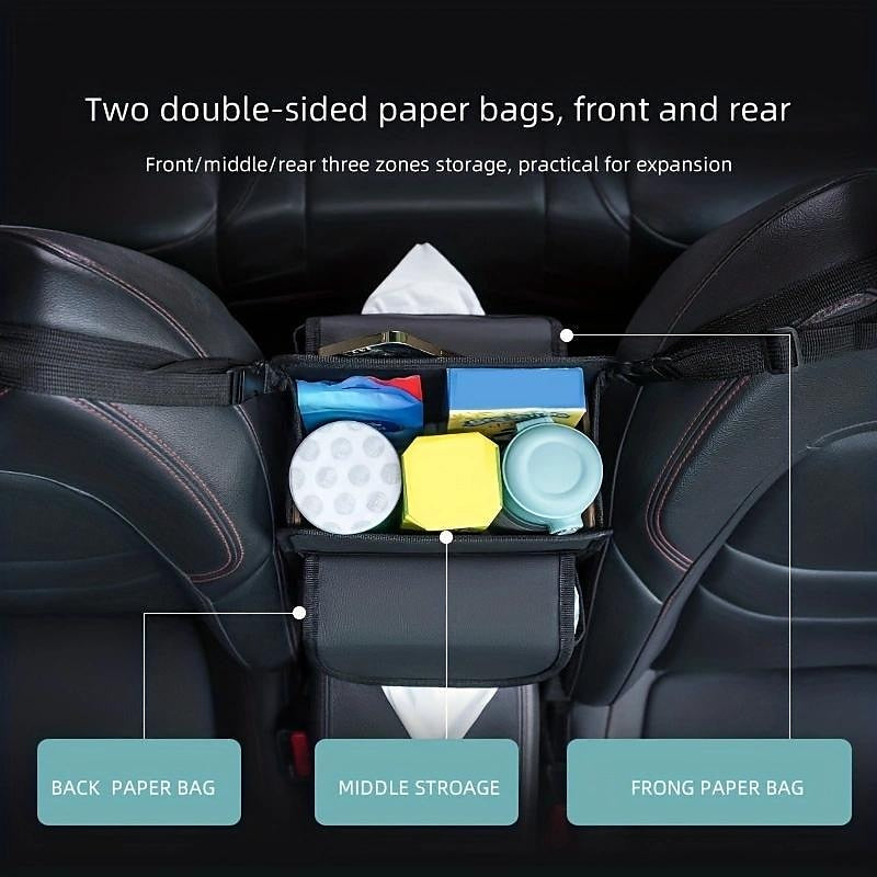 Car Seat Middle Organiser PU Leather Auto Between Seat Storage with Pockets Front Seat Handbag Holder Pet Net Barrier Organizer 2024 - RON 110.63