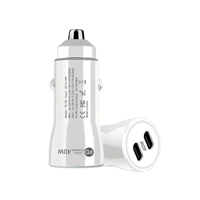 40 W Dual PD Car Charging PDPD Fast Charge 40 W Car Charger New 40 W Dual Type-C Port Charging 2024 - GBP £10