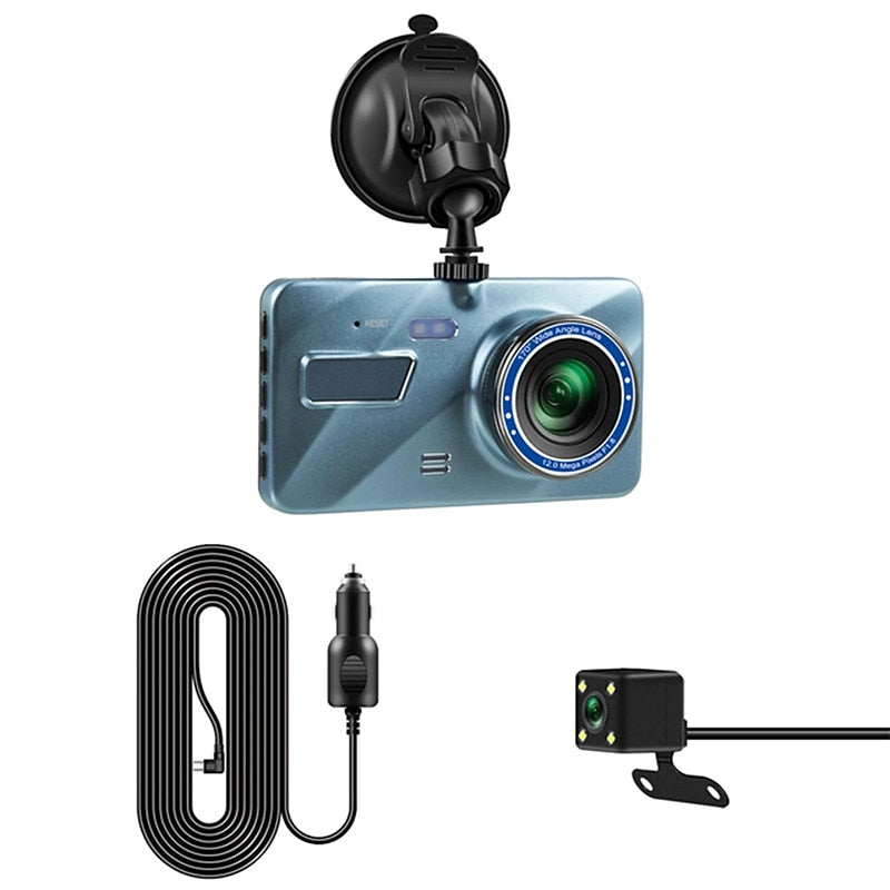 1080p New Design / Full HD / with Rear Camera Car DVR 120 Degree Wide Angle 4 inch LCD Dash Cam with Night Vision / motion detection / Loop recording