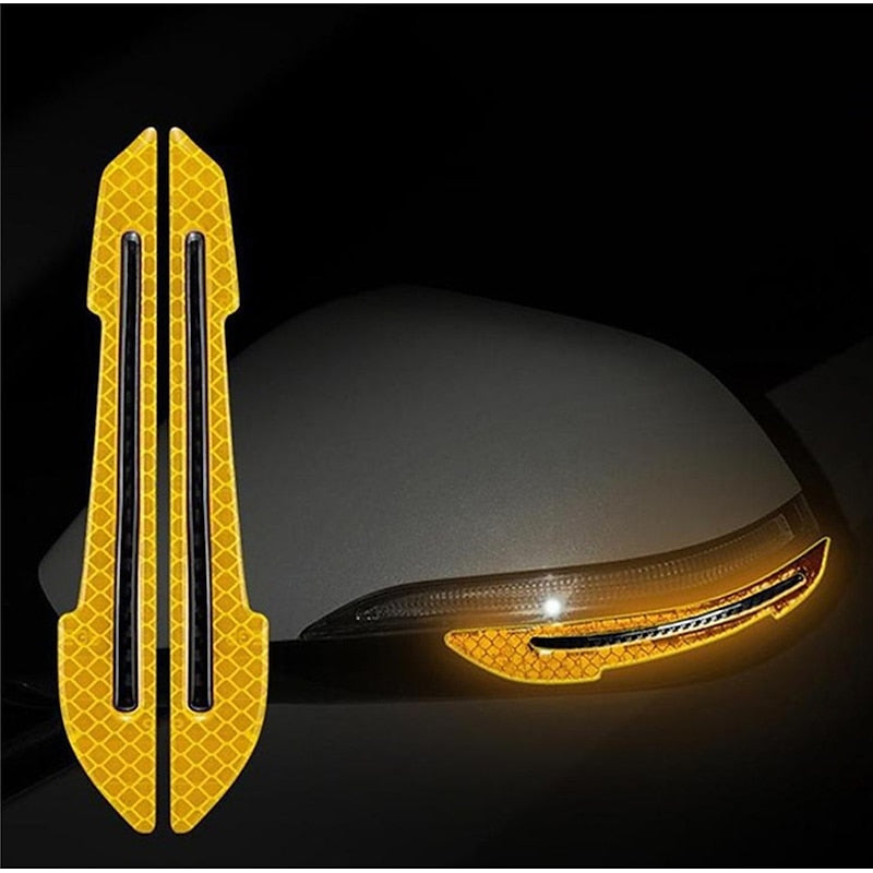 2pcs Reflective Car Stickers Rearview Mirror Reflective Protection Stickers Decals Safety Warning Anti-collision Universal Car Exterior Accessories 20