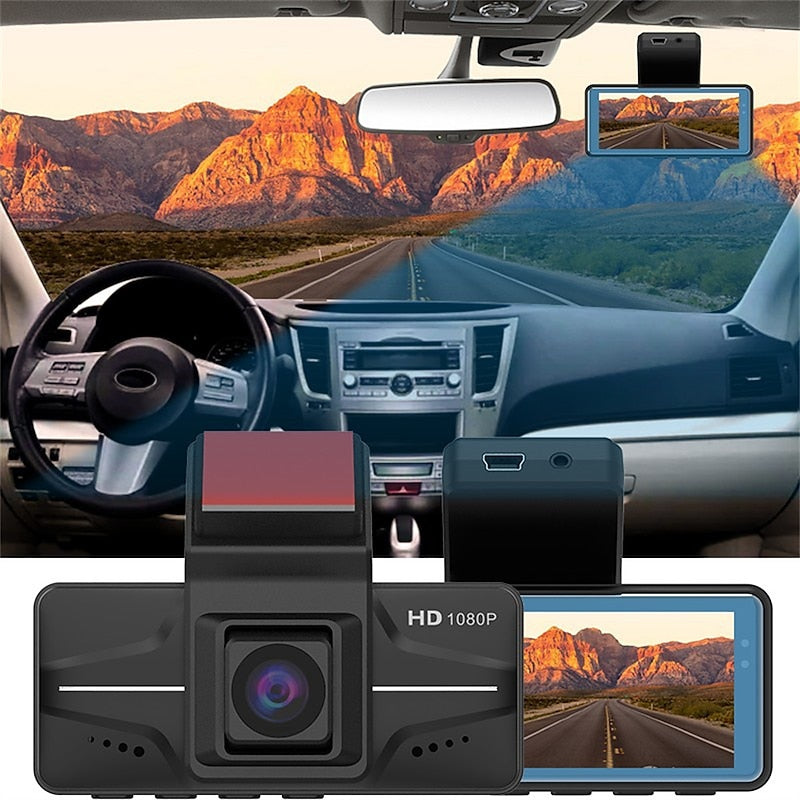 1080p New Design / Full HD / 360° monitoring Car DVR 170 Degree Wide Angle 3 inch Dash Cam with Night Vision / motion detection / Loop recording Car R