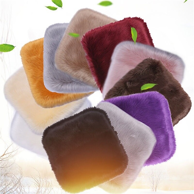 New Fur Car Seat Covers Fiber Faux Auto Seats Cushion Long Plush Winter Warm Seats Mats Universal 12 Colors 2024 - $31.99