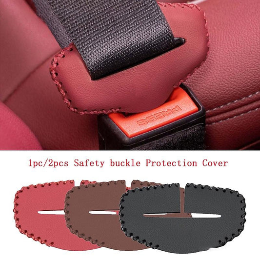 Car Safety Belt Buckle Clip Protection Cover Leather Interior Seat Belt Protector Anti Slip Cover Safety Car Accessories 2024 - GBP £7