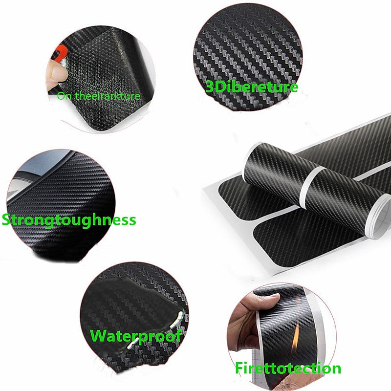 8PCS Car Stickers Universal Sill Scuff Anti Scratch Carbon Fiber Auto Door Sticker Decals Car Accessories 2024 - GBP £6