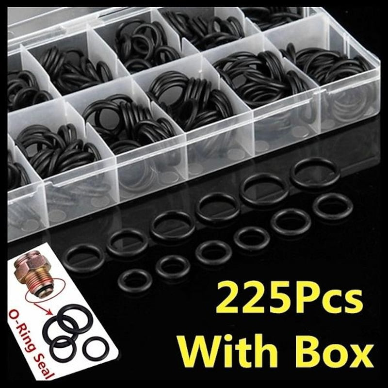 225Pcs Rubber O-Ring Washer Seals Assortment Black For Car 18 Sizes 2024 - $7.99