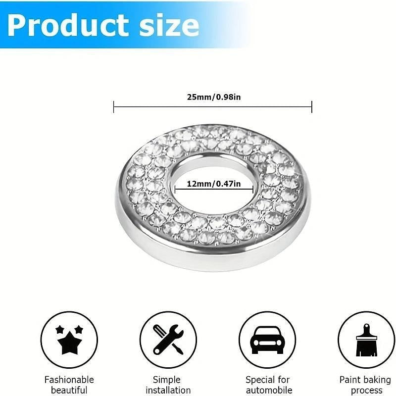 Bling Inner Car Door Lock Cover Sticker Rhinestones Pull Rod Bolt Decorations For C Class C200L GLC260 C260L Car Accessories For Women 2024 - $10.99