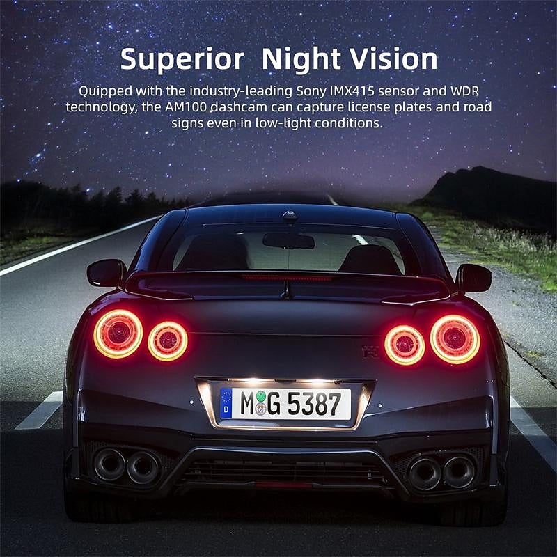 AM100 4K Dash Cam ADAS GPS Camera Front Cam 150FOV Car DVR 24H Parking Support Rear Interior Cam WIFI & App Control 2024 - $132.99
