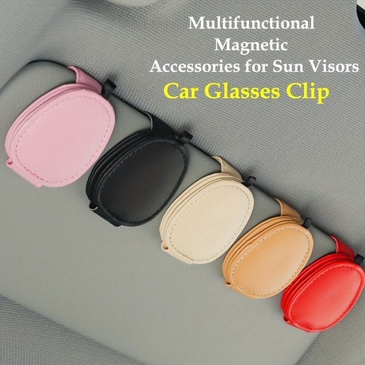 Cowhide Car Glasses Clip Increase Storage Space For Cars 2024 - $6.99