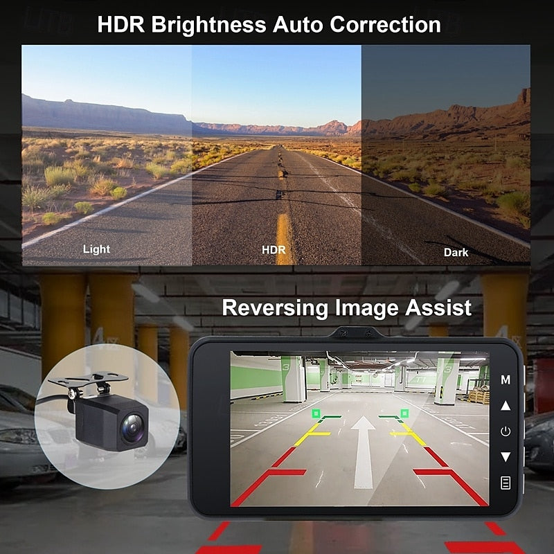 X9 1440P New Design / HD / with Rear Camera Car DVR 170 Degree Wide Angle 4 inch IPS Dash Cam with WIFI / Night Vision / G-Sensor 4 infrared LEDs Car