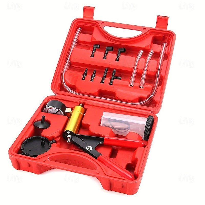 2 In 1 Brake Bleeder Kit Hand Held Vacuum Pump Test Set ForAutomotive With Protected Case Adapters One-Man Brake And ClutchBleeding System 2024 - $38.