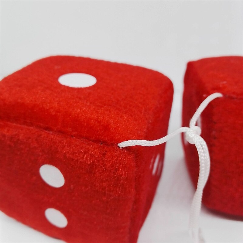1Pair Car Pendant Interior Hanging Rearview Mirrors Short Plush Fuzzy Dice 2.75inc Plush Car Decorative Hanging Mirror Fuzzy Dice Lucky Hanging Access