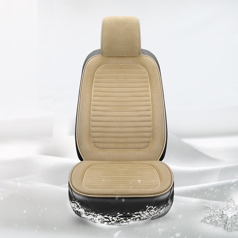 1 PCS Car Seat Covers Luxury Car Protectors Universal Anti-Slip Driver Seat Cover  Plush with Backrest Strip-type Easy Install Universal Fit Interior