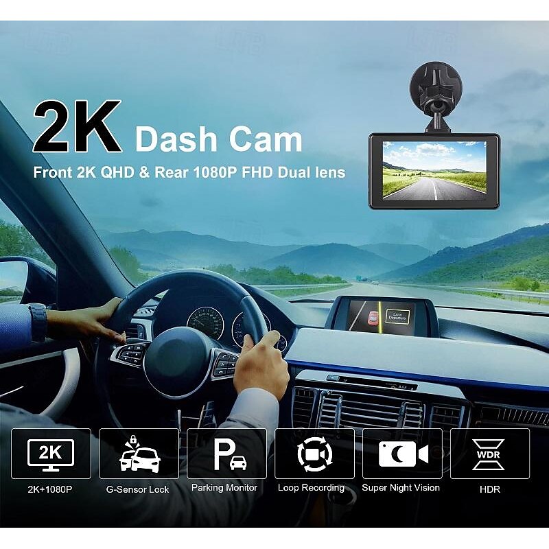 X18  PRO 2160P New Design / HD / with Rear Camera Car DVR 170 Degree Wide Angle 3 inch IPS Dash Cam with WIFI / Night Vision / G-Sensor 4 infrared LED