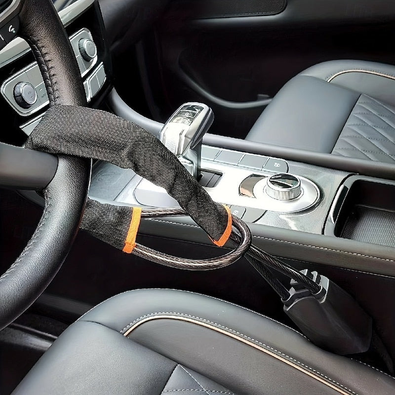 Steering Wheel Lock Seat Belt Lock Universal Anti Theft Device Car Lock Theft Prevention With 3 Keys For Car Security Fit Most Vehicles Truck SUV Van