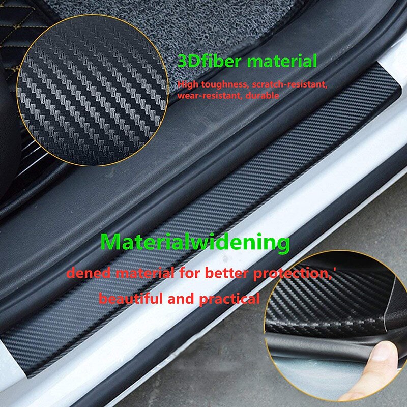 8PCS Car Stickers Universal Sill Scuff Anti Scratch Carbon Fiber Auto Door Sticker Decals Car Accessories 2024 - GBP £6