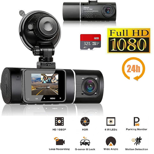 V18 1080p New Design / Full HD / with Rear Camera Car DVR Wide Angle 1.5 inch LCD Dash Cam with Night Vision / Parking Monitoring / motion detection C