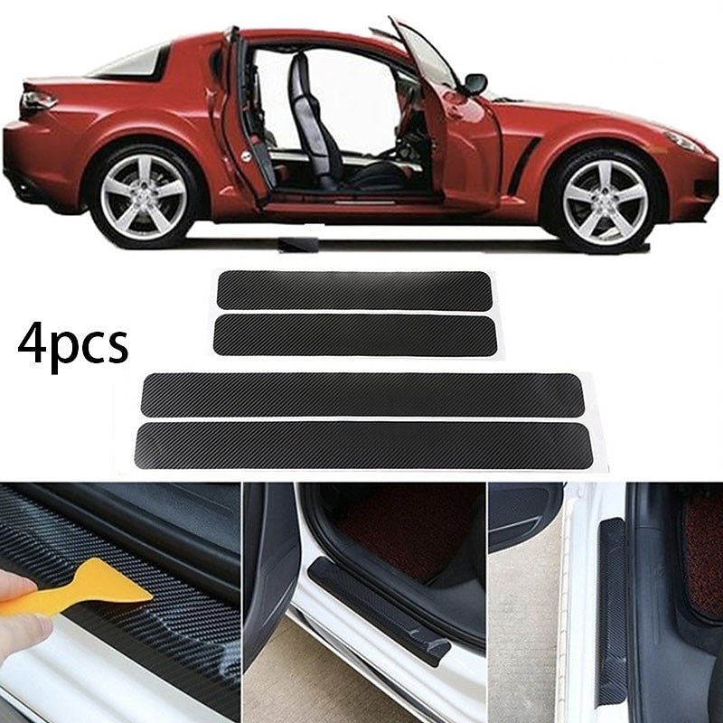 8PCS Car Stickers Universal Sill Scuff Anti Scratch Carbon Fiber Auto Door Sticker Decals Car Accessories 2024 - GBP £6