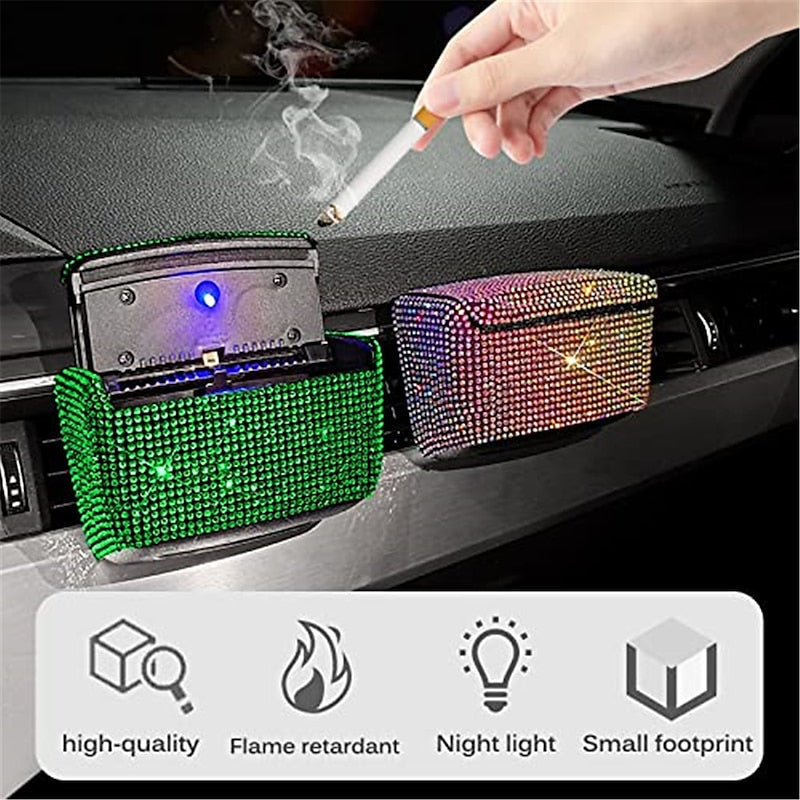 7 Colors Bling Bling Car Air Vent Mounting Cigarette Ashtray Holder Cup with Blue Light 2024 - $14.99
