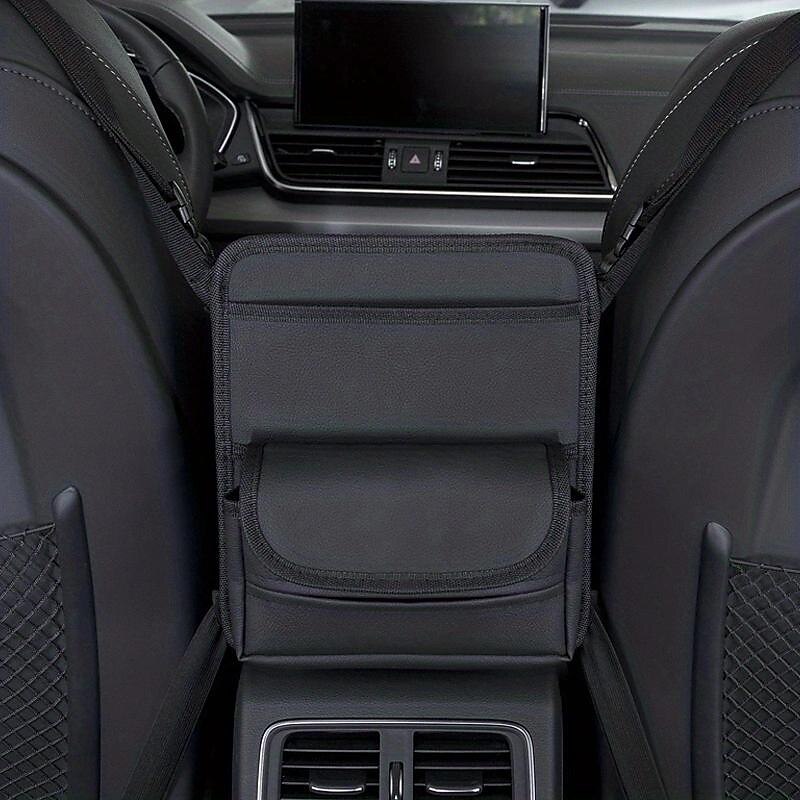 Car Seat Middle Organiser PU Leather Auto Between Seat Storage with Pockets Front Seat Handbag Holder Pet Net Barrier Organizer 2024 - RON 110.63