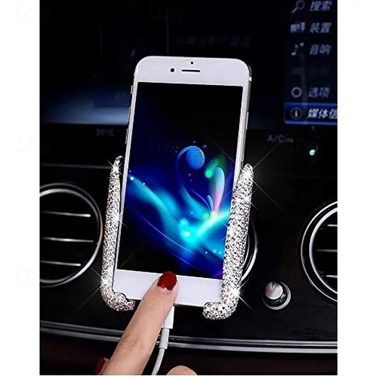 Car Tuyere Mobile Phone Bracket Diamond Gravity Sensing Car Bracket Outlet Snap Mobile Phone Seat 2024 - $10.99