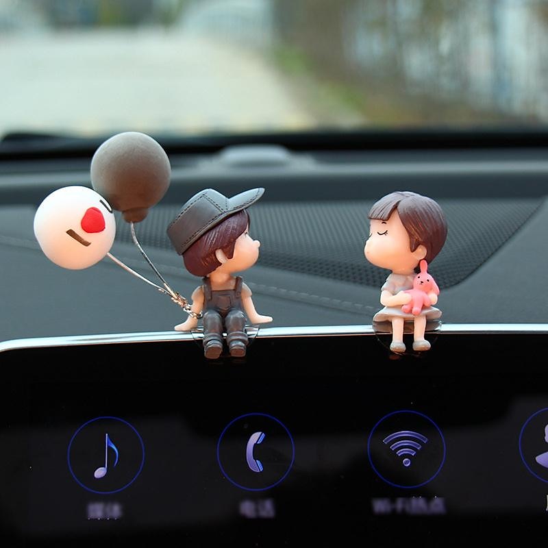 StarFire Car Decoration Cute Cartoon Couples Action Figure Figurines Balloon Ornament Auto Interior Dashboard Accessories Car Accessories For Girls Gi