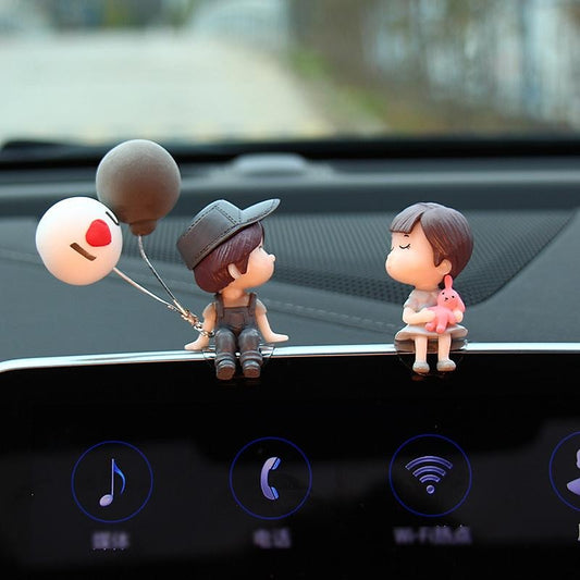 StarFire Car Decoration Cute Cartoon Couples Action Figure Figurines Balloon Ornament Auto Interior Dashboard Accessories Car Accessories For Girls Gi