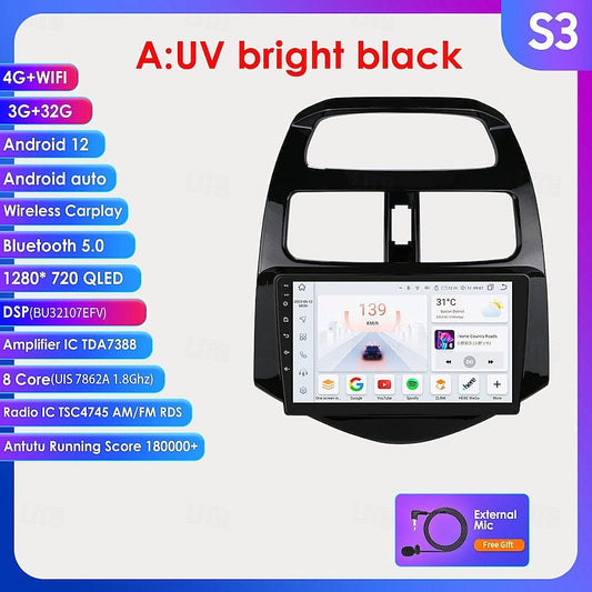 Android 12 Car Radio Multimedia Video Player for Chevrolet Spark Beat Matiz Creative 2010-2014 Gloss Black Navigation Carplay 2024 - $106.99