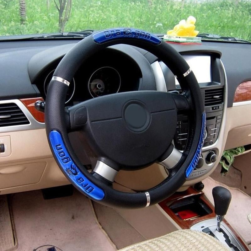 StarFire Reflective Synthetic Leather Steering Wheel-flywheel/China Dragon Design Car Steering Wheel Covers 2024 - GBP £7